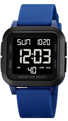 Reloj deportivo de cuenta regresiva – Correa de poliuretano de resina ABS | Pantalla resistente al agua de 4 cm de diámetro hasta 50 m | Soporta tiempo de entrenamiento, aumento del rendimiento