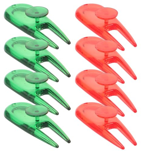 PRETYZOOM Set 8 Pezzi Forchette da Golf in Plastica per Riparazione Zolle e Segni di Pitch Accessori Golf Compatti Marcatore Palline Strumento Manutenzione Green per Appassionati e