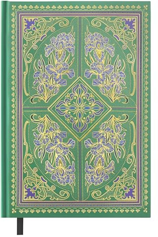 Eichenblatt Anteckningsbok A5-fodrad, 224 sidor, 100 g/m2 papper, inbunden anteckningsbok, vintage journalbok, dagbok för vuxna, dagbok för kontor, skola, arbete, rese-gräsgrön