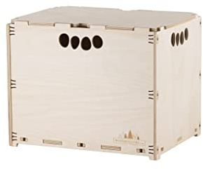 Hochbelastbar Werkzeugbox aus Holz Holzkiste Naturbelassen 40x30x32cm 30 Liter mit Deckel Aufbewahrungsbox