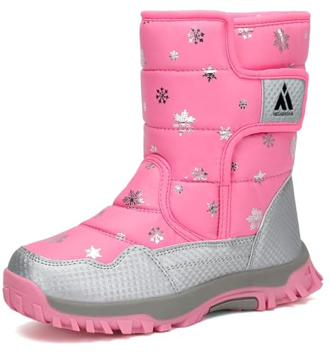 Mishansha Botas de Nieve Niña Niño Zapatos Calientes Rosa Sandía 37EU