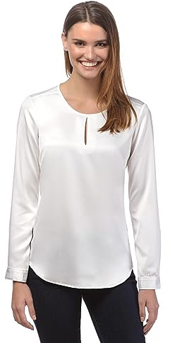 Vincenzo Boretti Blusa, Taglio Abbastanza Aderente, Scollo Rotondo Bianco S