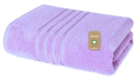 Lavea® Handtücher 50x100 cm - Flieder | Bali Frottiererie, 100% Baumwolle, Saugstark & Weich, Handtücher Set, Waschbar, Gäste Handtücher, Frottierhandtuch