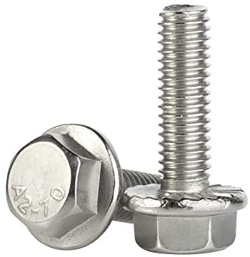 M8 x 10 mm Flansch-Sechskantschrauben, Flansch, Sechskantschrauben, Edelstahl A2, DIN 6921, 20 Stück