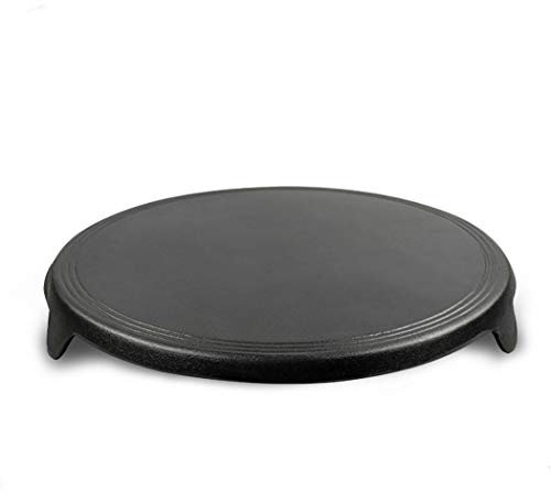 Poêle à crêpes en fonte noire de 30 cm de long et 3,8 cm de haut