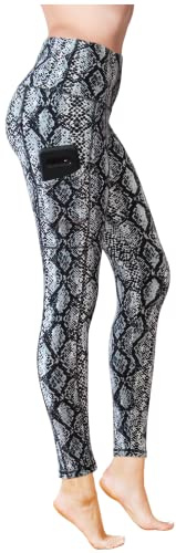 Comfy Forever High Waisted Leggings for Women - Soft Women’s Leggings in Capri, Full Lengths & Biker Shorts in 35 Colors, Snake, Large-X-Large