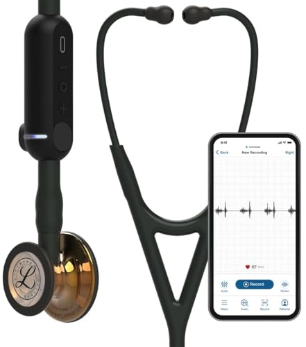 3M Littmann CORE Digital Stethoscope, Our Most Advanced Stethoscope Yet, Up To 40x Amplification, Active Noise Cancellation, In-App Sound Wave Visualization, High Polish Copper Chestpiece, 8870