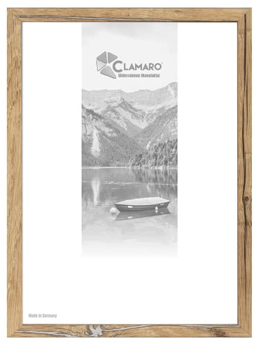 CLAMARO 'COLLAGE' Bilderrahmen 98x75 handgefertigt | Eiche Altholz | MDF Holzbilderrahmen eckig modern inkl. Acrylglas, Rückwand und Aufhänger (querformat & hochformat)