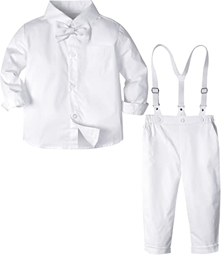 A&J DESIGN Baby Boy Baptism Outfit Toddler Christening Clothing Formal Dress Suit 18-24 Months White