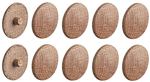 cyclingcolors 10x Abdeckkappen Schrauben Naturholz 18 mm rastex minifix 15 schraubenkappen, Eiche