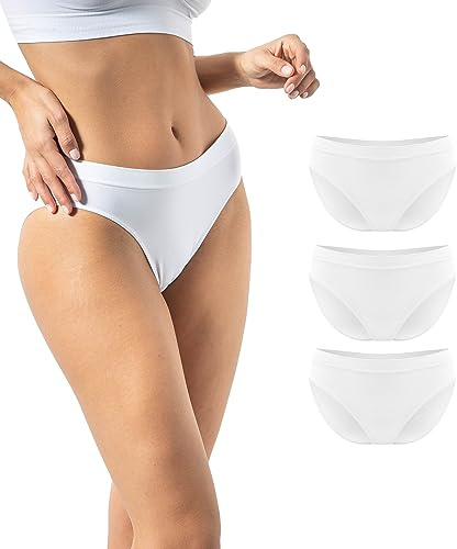 Risalti Culotte Femme Microfibre Seamless Pcs3 – Slip Femme sans Couture et Etiquettes, Culottes et Slips Douce, Élastique et Respirante Plus Confortable Que Le Coton - Made in Italy
