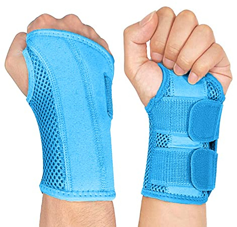 NuCamper Andningsbart handledsstöd handledsbandage med metallskenstabilisator män och kvinnor handledsbandage, justerbar handledsskena för artrit, seninflammation, stuknin