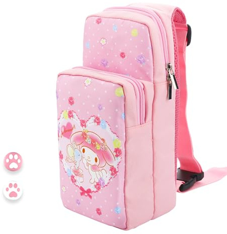 HYPERCASE Portable Cute Travel Bag for Nintendo Switch/OLED/Lite, Large Capacity Storage Waterproof Backpack Shoulder Bag Accessories for Switch Console, Charging Dock, Card Case, Fit for Men Women