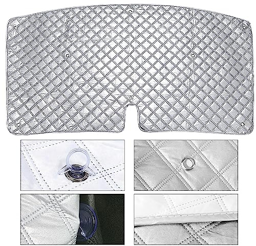 Sonnenschutz Auto Frontscheibe, Sonnenschutz für Wohnwagen-Windschutzscheibe, UV-Schutz Auto Sonnenschirm, Wärmeisolierung, Einfache Lagerung für Peugeot Boxer, FIAT Ducato, Silber