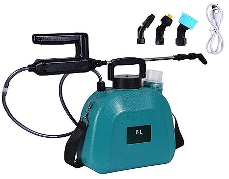 WTHOME Pulverizador eléctrico pequeño Tipo Hombro, regadera de 5L/8L, regadera de jardinería, regadera de Flores, regadera doméstica agrícola,Green-5L