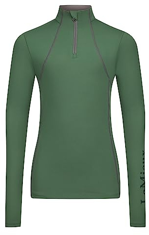 LeMieux Young Rider Base Layer Top - Children's Athletic Thermal Shirts -Kids Equestrian Apparel & Gear for Horseback Riding - Hunter Green - 09-10 Years