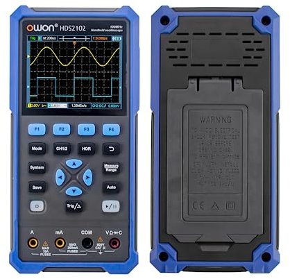 OWON HDS2102 2CH Handheld Digital Oscilloscope Multimeter True RMS 100MHz 250MSa/s USB Type C 3.5inch 8 bits Tool