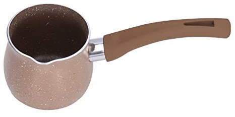 Cooking Pot, Non Stick Milk Pan, Aluminum Alloy Milk Saucepan, 8cm Non Stick Milk Pan with Pouring Lip Dia Single Handle for Coffee Butter Chocolate Easy to Cook and Clean