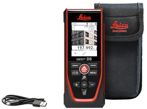 Leica DISTO D5 – télémètre Laser Professionnel avec Bluetooth (appli), viseur numérique (pour intérieur et extérieur) et capteur d'inclinaison pour Mesure de Profil et d'angle