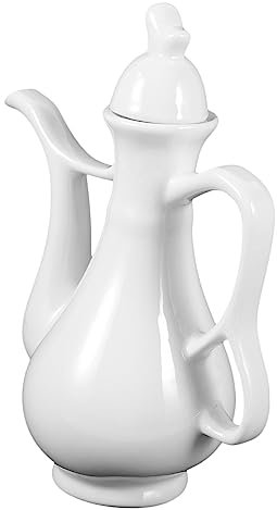 Zerodeko Ceramic Wine Pot and Liquor Bottle 280ml Chinese Style Porcelain Wine Jug Portable Drinking Kettle for Home Brewing and Kitchen Serveware