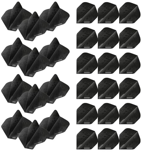 WINMAU Prism Delta Black Extra Thick Dart Flights - 10 Sets pro Packung (30 Dart-Flights insgesamt)