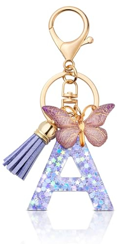 MORSUNBELA Schlüsselanhänger Buchstabe Mädchen Keychain Letter | Personalisierter Buchstaben-Schlüsselanhänger für Mädchen und Damen, süßes Accessoire für Schlüssel, Tasche oder Rucksack