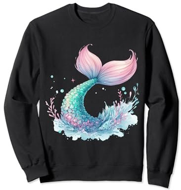 Meerjungfrau Ocean Splash Regenbogen Schwanz Meer Meerjungfrauen Flosse Sweatshirt