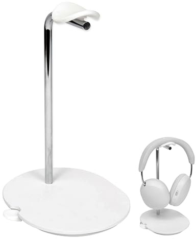 Sanus Sonos Ace Headphones Stand - Premium Stand w/Silicone Cradle Prevents Creasing & Built-in Cable Management w/Magnetic Clip for Fast Charging - Tool-Free Setup - White Sonos Headphones Holder
