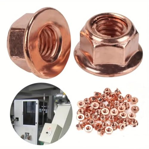 Car Exhaust Manifold Nuts Head Stud Nut,M8 Hex Copper Nut Self Locking Car Parts suit for Bmw E30 3 Series(12 Pcs)