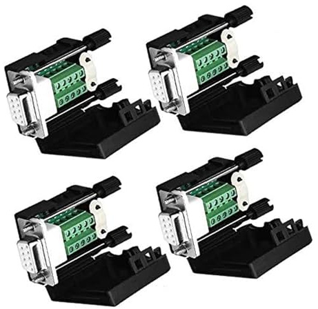 QIQIAZI 4 Stück DB9 lötfreier Adapter 9 Pin Seriell R-S-232 auf 9 Pin-Buchse Serielles Terminal Breakout-Karte Modul (mit Mutter)