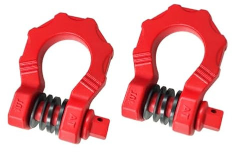 Grilletes de competición 10 toneladas Reforzados 22.000Lb para 4x4 Offroad Winch etc (Rojo)