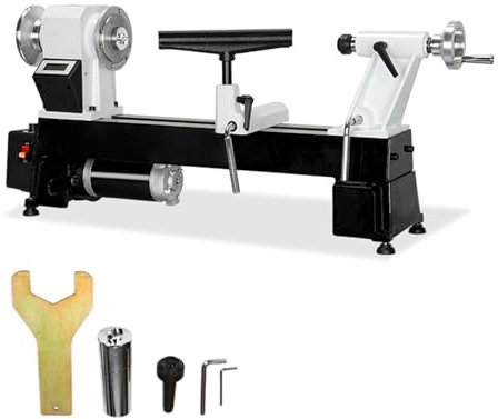 Tour À Bois 750 W 19,7 X 12 Pouces, Tour À Bois À Vitesse Variable En Continu De 0 À 3 000 Tr/min, For Les Professionnels Du Travail Du Bois For Bricoler Divers Objets Artisanaux En Bois