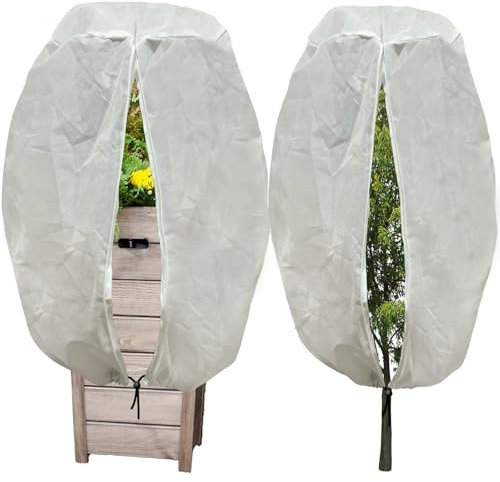 EAVNCLG Set di 2 coperture per mobili antigelo invernali, 50 cm di diametro x 80 cm di altezza, 2 pezzi per piante in vaso, colonna, fioriere