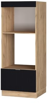 Vicco Mikrowellenschrank Fame-Line, Schwarz gestreift, 60 cm offen