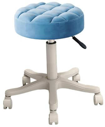 Rollhocker mit Drehgelenk, höhenverstellbar, für Büro, Friseurladen und Spa, mit Hockern, Blau