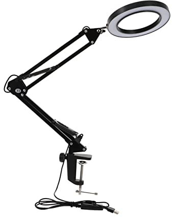Gadpiparty Lupenleuchte Led Mit Flexiblem Arm Und Standfuß Für Schattenfreie Vergrößerung Federbalanciertes Design Leicht Zu Bewegen Und Aufzustellen