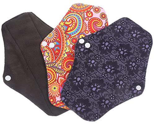 Assorbenti Lavabili Riutilizzabili da Donna 3 Pezzi in Cotone | Bamboo Charcoal Cotton, Anti-perdita e Confortevoli, per Incontinenza Urinaria Femminile e Post Parto