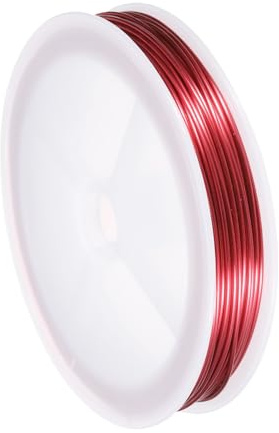 QUARKZMAN 18 Gauge(1MM) Kupferdraht für Schmuckherstellung, anlaufbeständiger Perlenfaden für Schmuckherstellung Handwerksbedarf, Rot, 15M