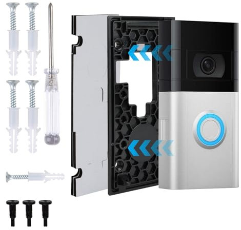 Ring Doorbell Bracket for 2nd Generation Ring Doorbell, No Drilling Required, Ring Doorbell Accessories, Adhesive Door Holder with Adhesive Pad for Homes, Apartments and Offices