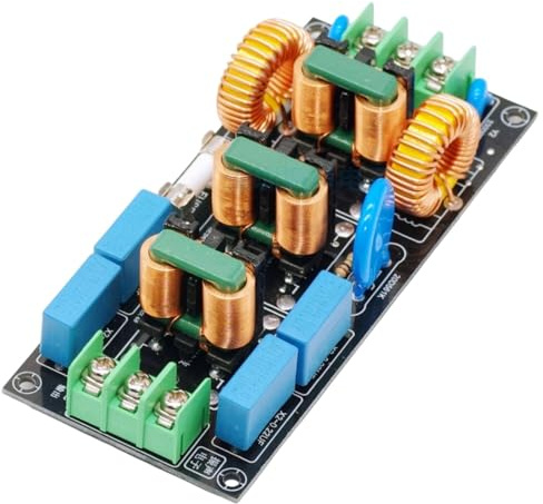 XuQiZZpp Filtro de interferencias electromagnéticas de 220 V, diseño de 4 etapas, eliminadores de ruido para sistemas de cine en casa, modo común, filtro de supresión de ruido