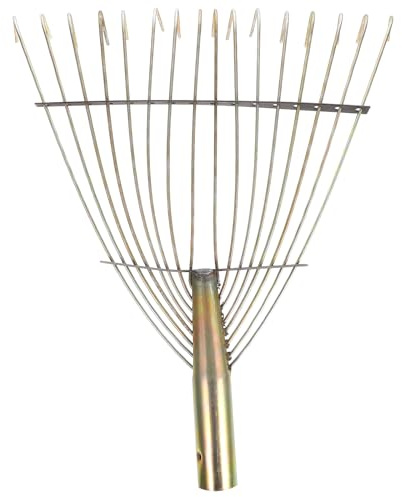 Toyvian Testa del rastrello in Acciaio Inossidabile: Testa di Ricambio per rastrello a Molla a 16 Denti per, Prato, Cortile, Patio, aiuole, Raccolta Foglie