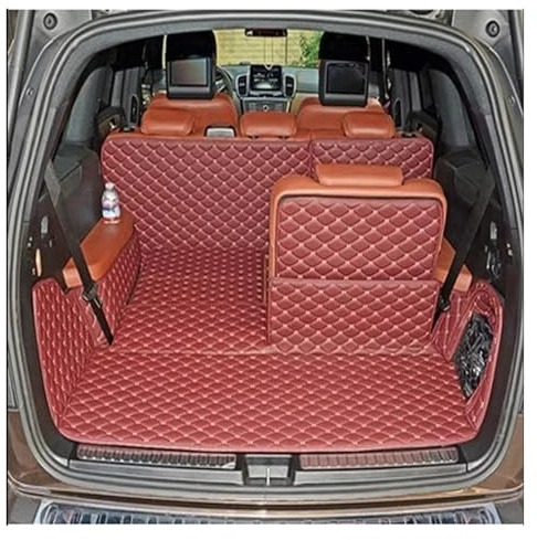 pour Benz GL 450 X166 7 Sièges 2017-2013 Tapis Coffre Voiture Spéciaux Entièrement Couverts Personnalisés Tapis Chargement Durables pour GL450 Bac Coffre(Beige)