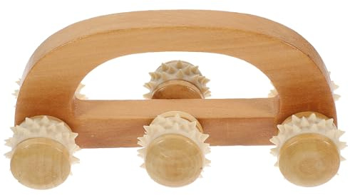GLEAVI Manuelles Muskelentspannung Gesicht Holzmassagegerät und mit Beine für Holzroller Griff Schmerzen und Stress zur für Zuhause und Urlaub