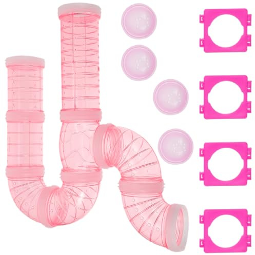 Kisangel Kit Tubi Trasparenti per Criceti 16 Pezzi, Tunnel Esterno in Plastica Spessa Resistente, Accessori Fai da Te per Gabbia Ampliata, Adatto per Criceti Nani, Gerbilli e Piccoli