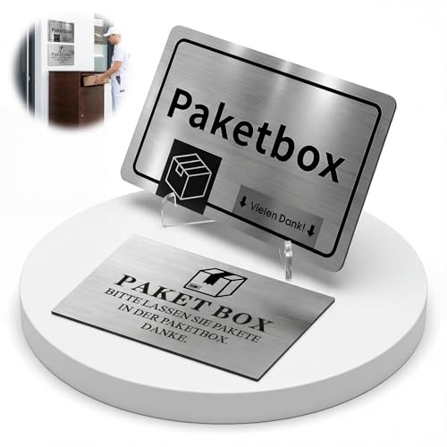 Katyjun Paketbox Schild 2 teilig für Mehr Ordnung an Der Haustür Aufkleber Paketbox für Tür Briefkasten und Wand Klare Drucke Wasserfest Einfache Anwendung