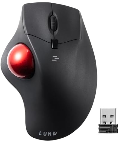 SANWA Mouse Trackball ergonomico wireless 2,4 G, mouse ottico a sfera, pulsanti silenziosi programmabili, trackball da 40 mm, DPI regolabile 600/800/1200/1600, compatibile con MacBook, laptop,