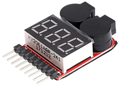 luosh Battery Tester Low Voltage Buzzer Alarm,1-8S Lipo/Li-ion/Fe RC Boat Battery 2 In 1 Tester LED Low Voltage Indicator Checker Tester