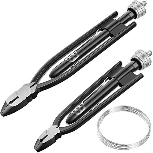 Honoson 2 Pieces Safety Wire Pliers, 9 Inch & 6 Inch, 32 Feet 0.5 mm Wire for Aircraft & Auto Industry