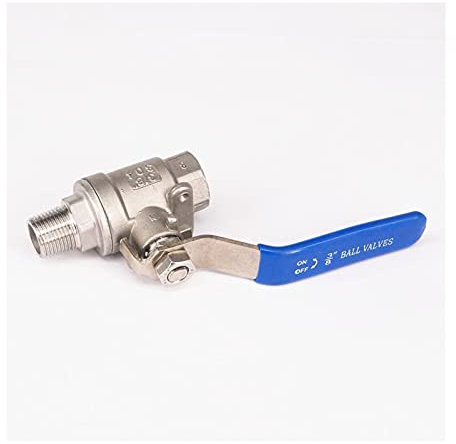 JUN-STORE Kugelhahn Edelstahl Kugelhahn 3/ 8inch Weibliche zu männlichen SS304 Edelstahl 2- teiliges Kugelhahn- Kugelhahn Vollhafen Wasserdampf 2,5mpa Senmiao-Th.