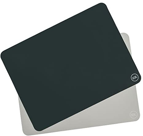 The Silicone Kitchen Silicone Baking Mats, Dishwasher Safe, BPA Free, Extra Thick, Half Sheet 16 in into 11.75 in, Set of 2, Blue and Gray
